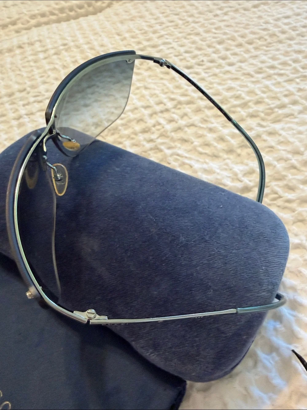 Gucci Rimless Sunglasses with Blue Gradient Lenses
